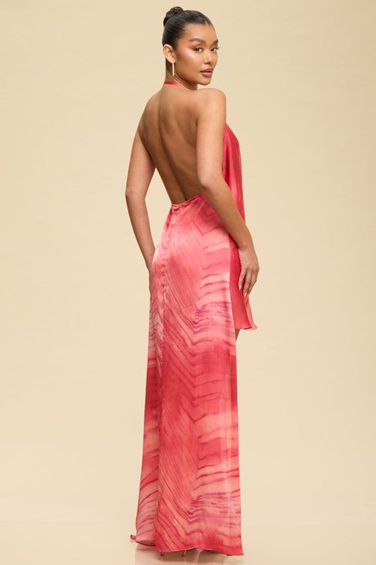 HI LO SATIN ASYMMETRICAL SUMMER DRESS