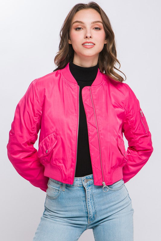 Zip Up Bomber Jacket