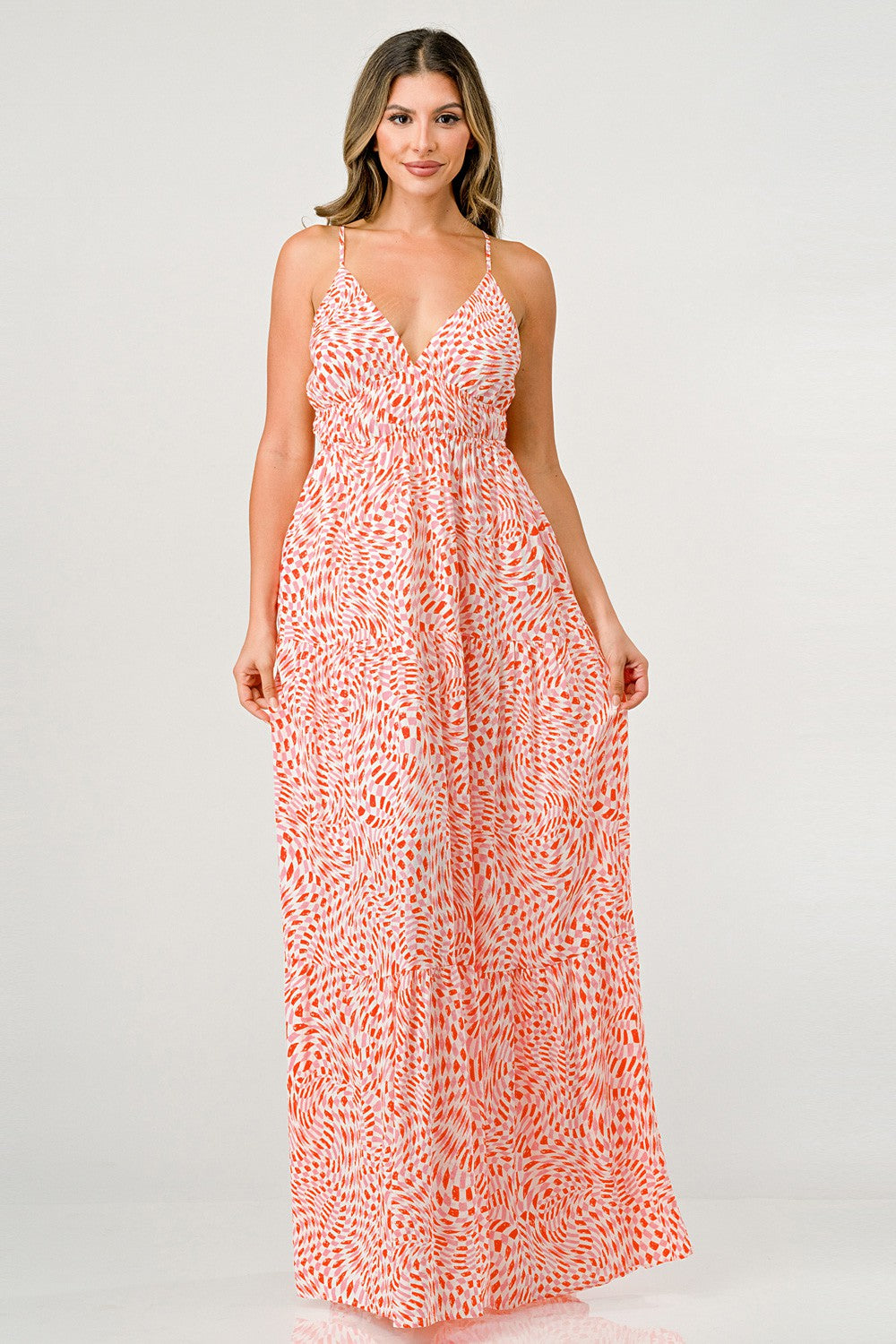 V-NECK MAXI DRESS