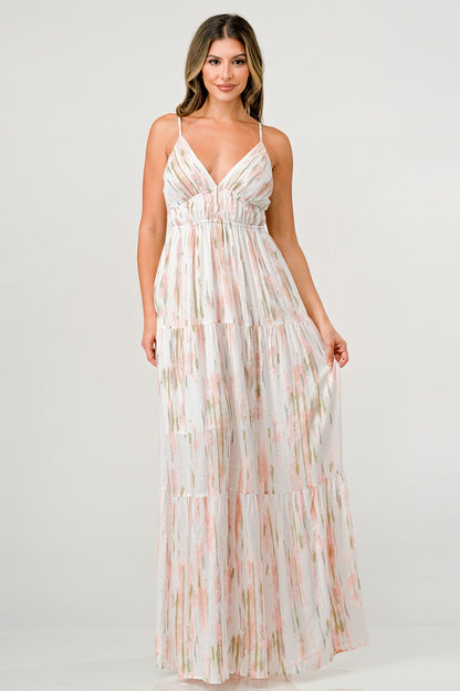 V-NECK MAXI DRESS