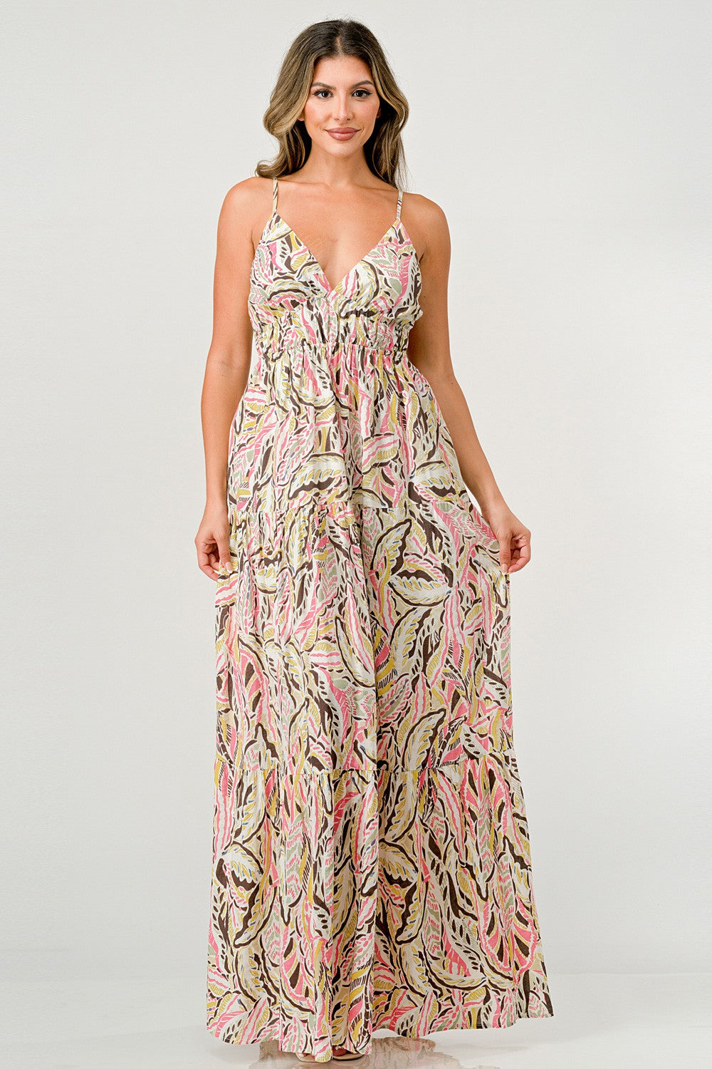 V-NECK MAXI DRESS