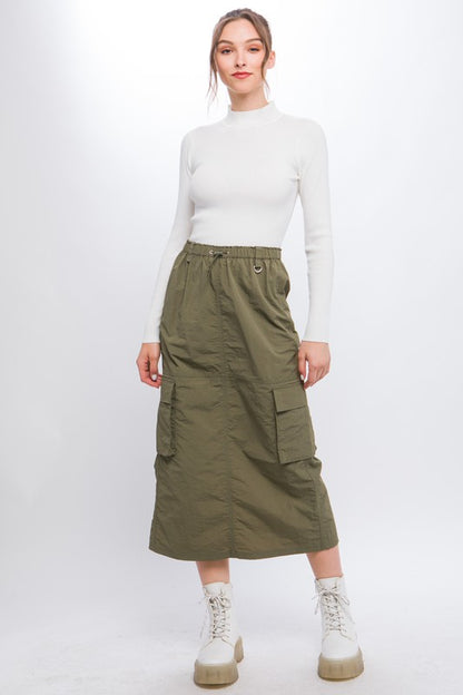 Cargo Skirt With Side Pocket Detail And Rear Slit