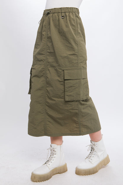 Cargo Skirt With Side Pocket Detail And Rear Slit