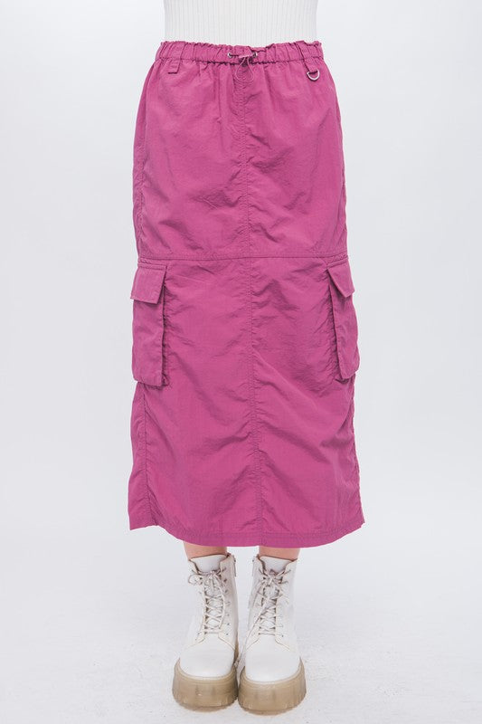 Cargo Skirt With Side Pocket Detail And Rear Slit