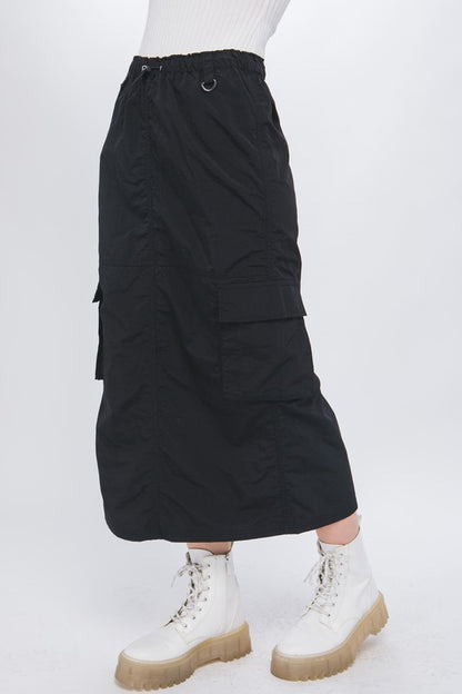 Cargo Skirt With Side Pocket Detail And Rear Slit