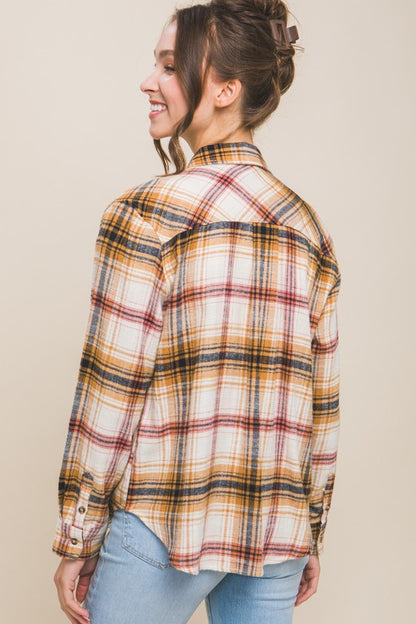 Plaid Long Sleeve Button Down Shirt