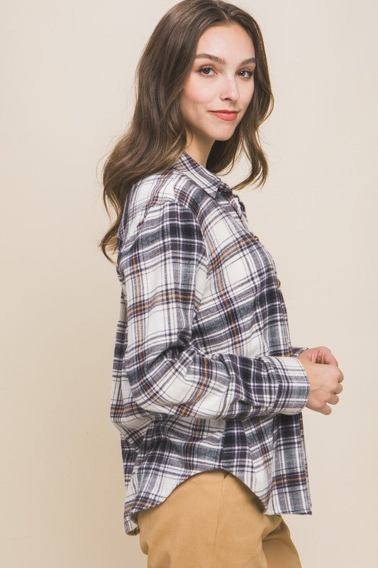 Plaid Long Sleeve Button Down Shirt