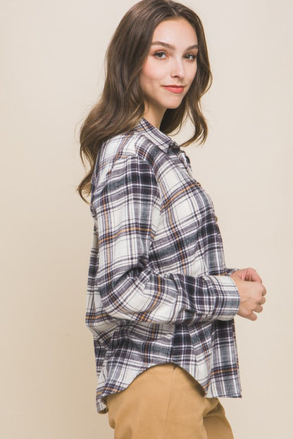 Plaid Long Sleeve Button Down Shirt