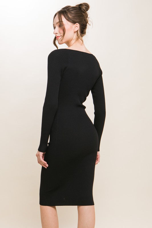 Long Sleeve Knit Bodycon Dress