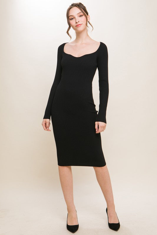 Long Sleeve Knit Bodycon Dress