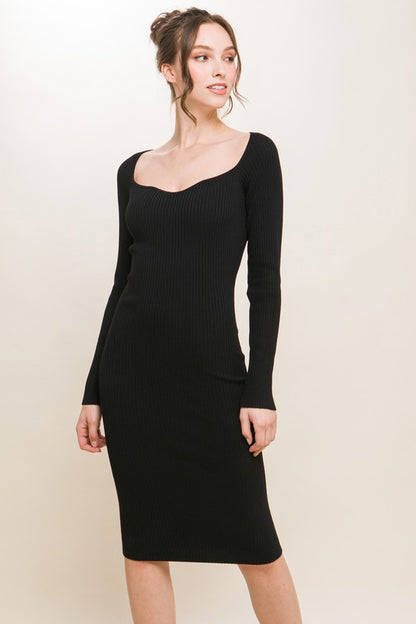 Long Sleeve Knit Bodycon Dress