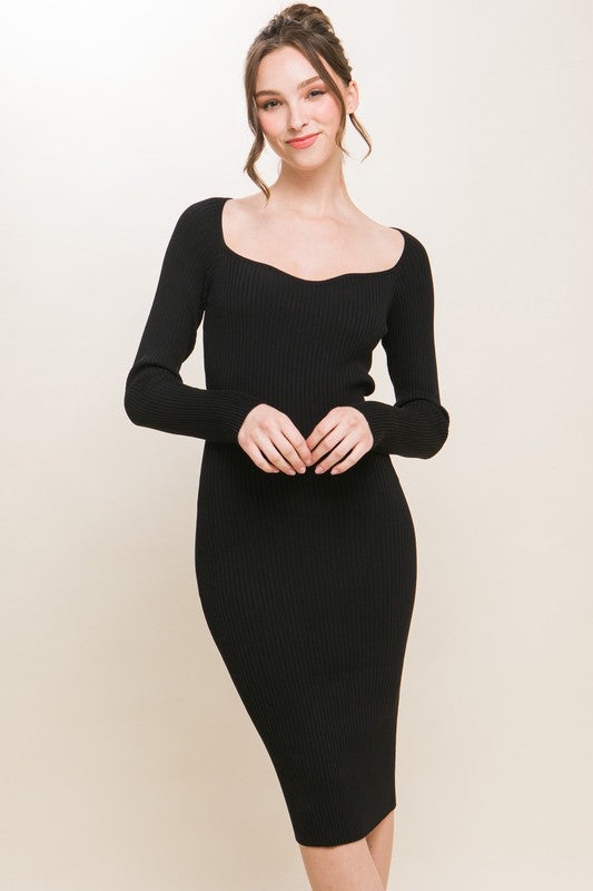 long sleeve knit bodycon dress BKQCNKM Bodycon Dresses for Women Sweater Dress High Necked Dress Long Sleeved Knit Bottom Dress with Hip Wrap Slim Short Dress Fall Dresses for Women Black 2XL