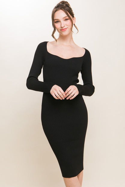 Long Sleeve Knit Bodycon Dress