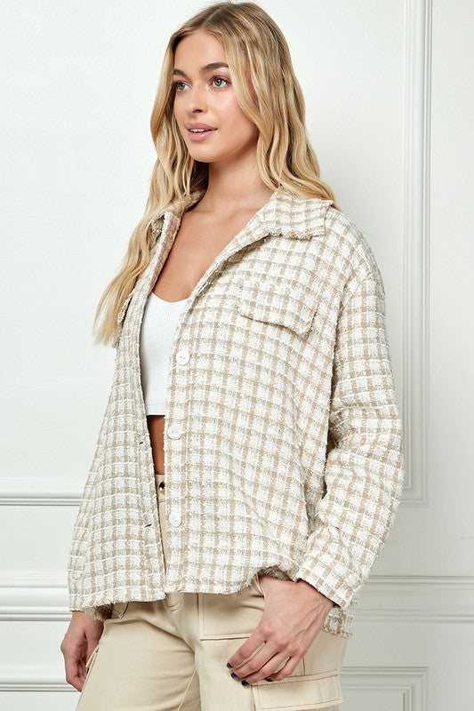 PLAID TWEED OVERSIZED SHACKET