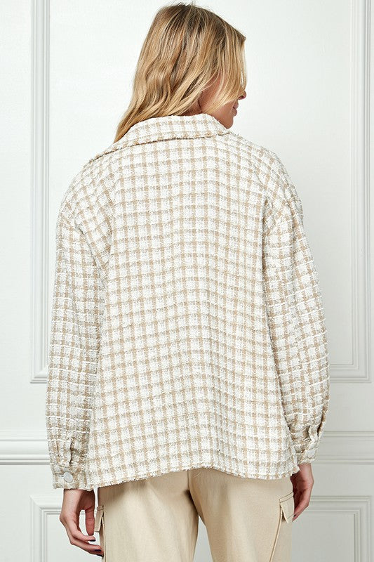 PLAID TWEED OVERSIZED SHACKET