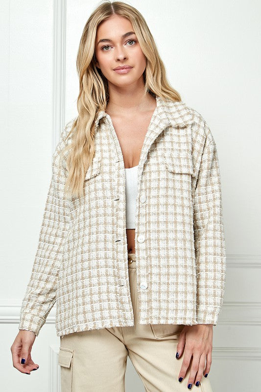 PLAID TWEED OVERSIZED SHACKET