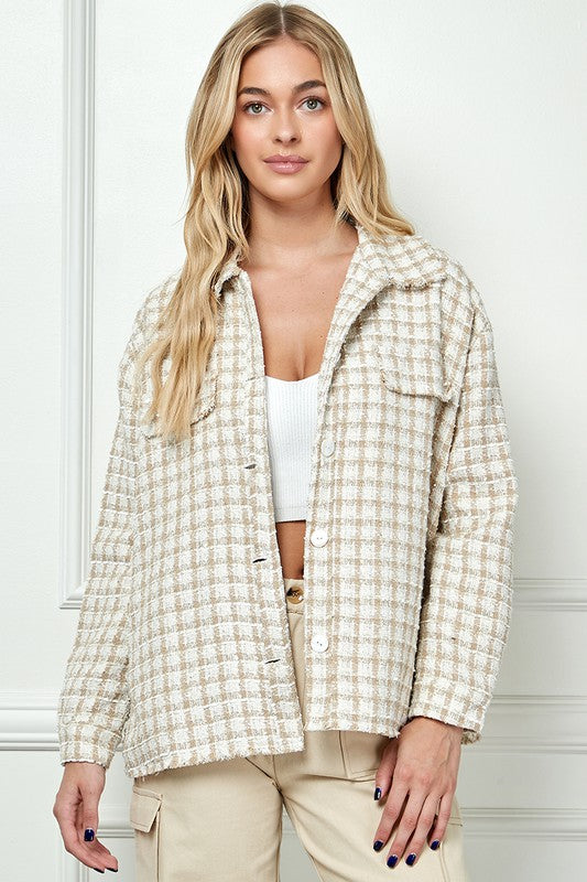 PLAID TWEED OVERSIZED SHACKET