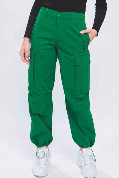 Cargo Pants With Elastic Waist Band