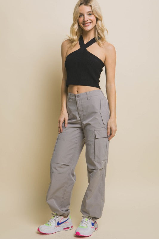 Cargo Pants With Elastic Waist Band