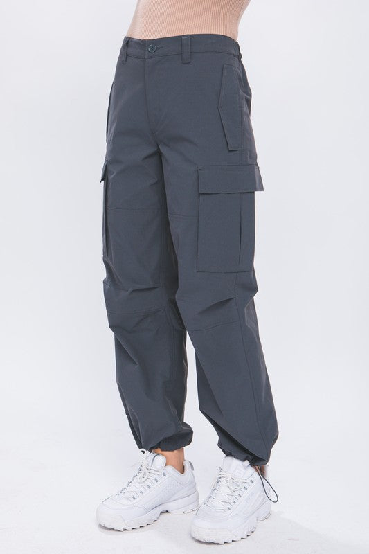 Cargo Pants With Elastic Waist Band