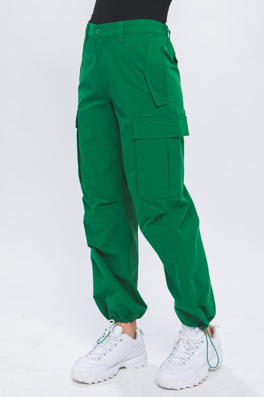 Cargo Pants With Elastic Waist Band