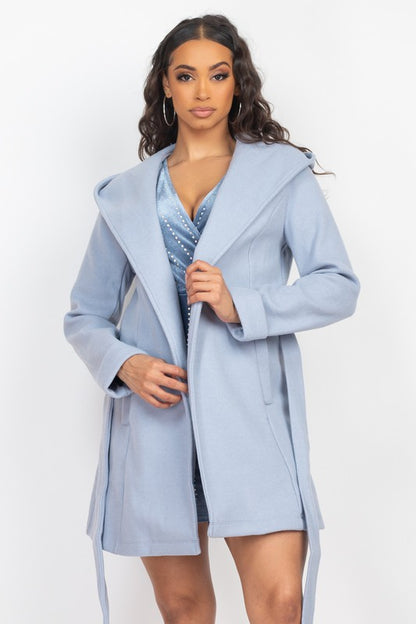 WAIST TIE WARP COAT