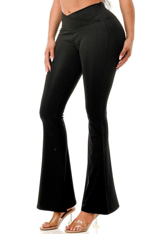 V-WAIST BELL BOTTOM PANTS