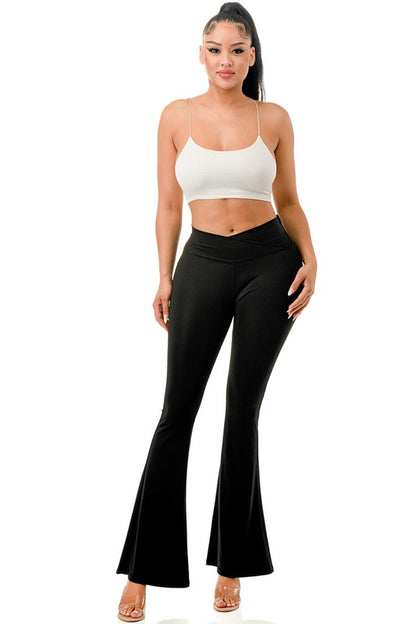 V-WAIST BELL BOTTOM PANTS