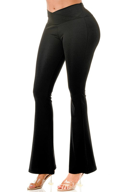 V-WAIST BELL BOTTOM PANTS