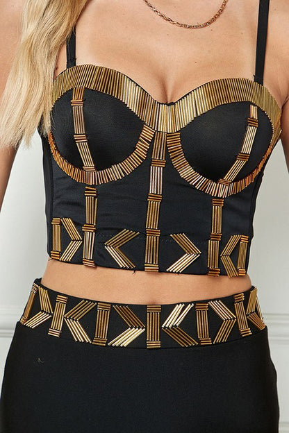 TUBE BEADS BUSTIER