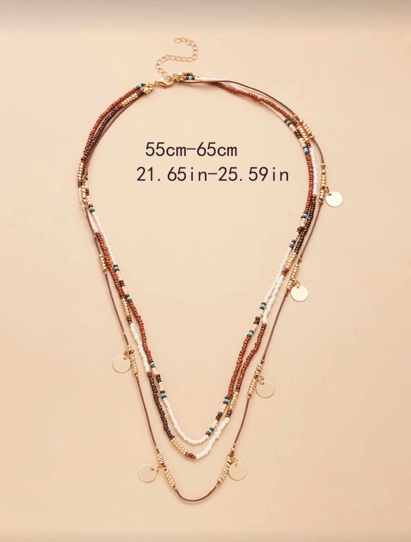 3 PCS DISC CHARM NECKLACE