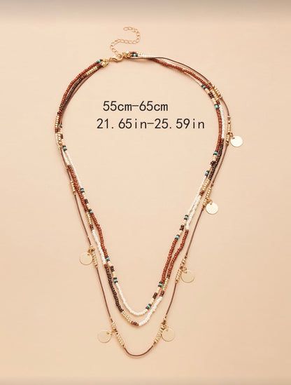 3 PCS DISC CHARM NECKLACE