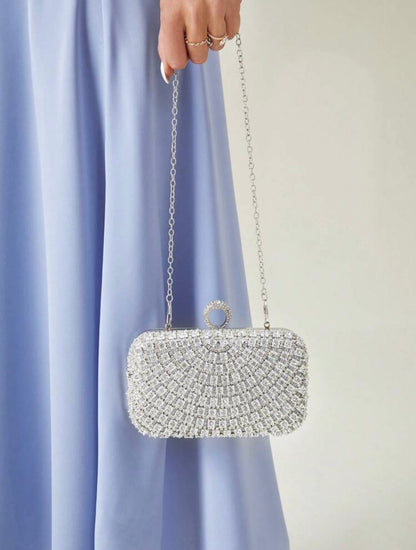 ELGANT DIAMOND SEQUIN BOX-SHAPED EVENING CLUTCH (Copy)