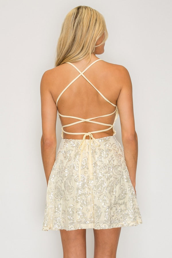 MINI SEQUINED PARTY DRESS