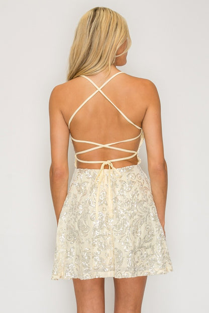 MINI SEQUINED PARTY DRESS