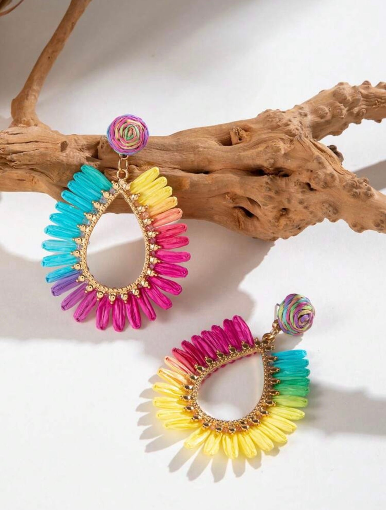 1 PAIR BOHEMIAN WOVEN EARRINGS