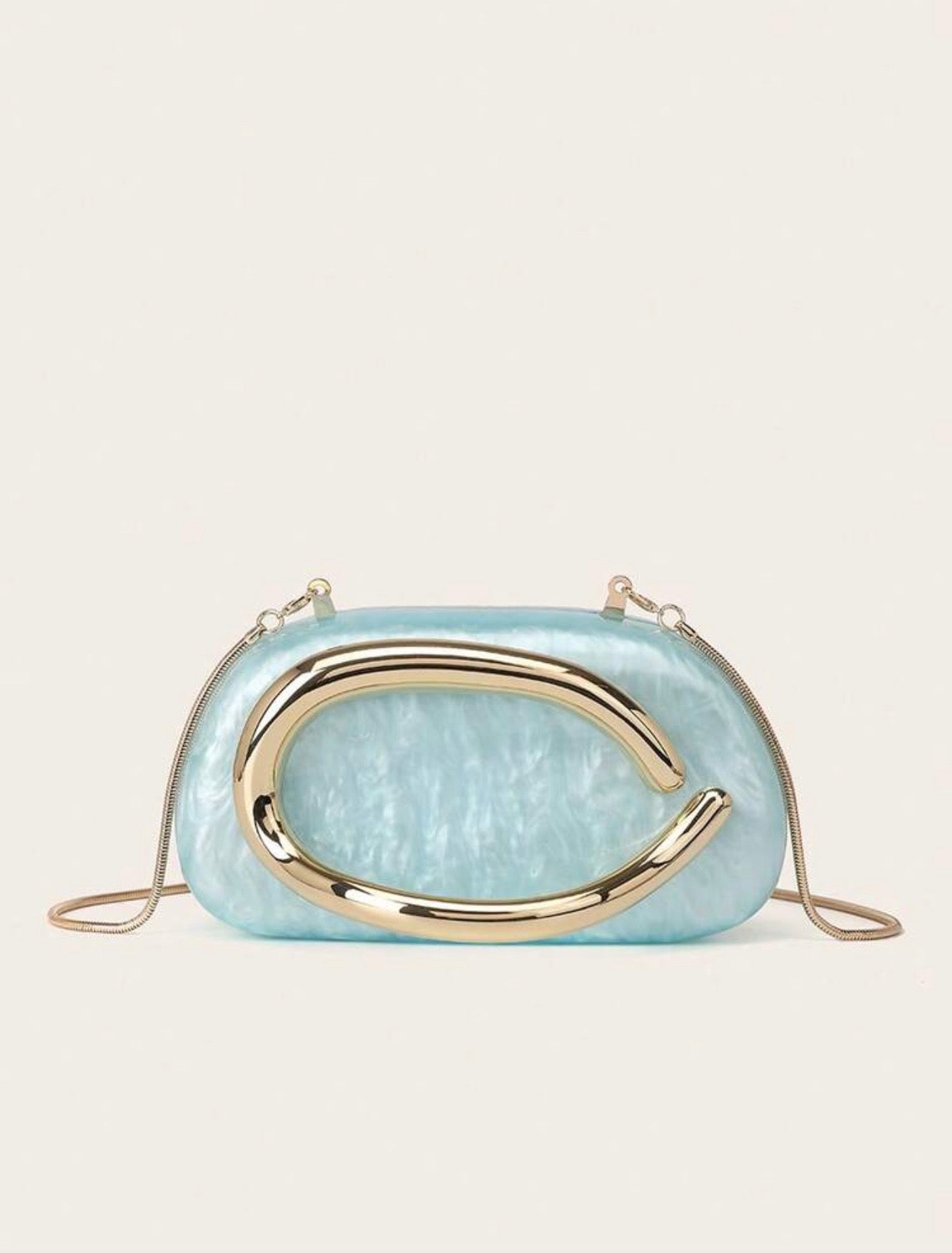 ACRYLIC SHELL BOX EVENING CLUTCH PURSE