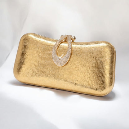 METALLIC GLOSSY LEATHER CLUTCH BAG