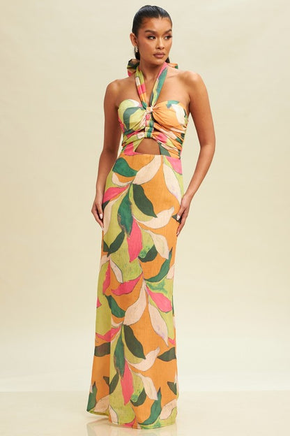 Aura Halter Maxi Dress