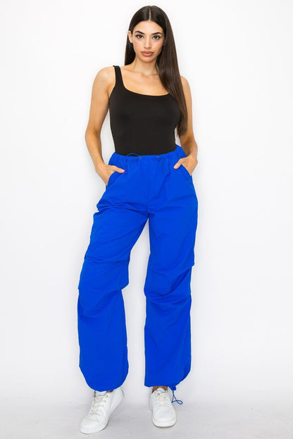 ELASTIC PARACHUTE SOLID PANTS