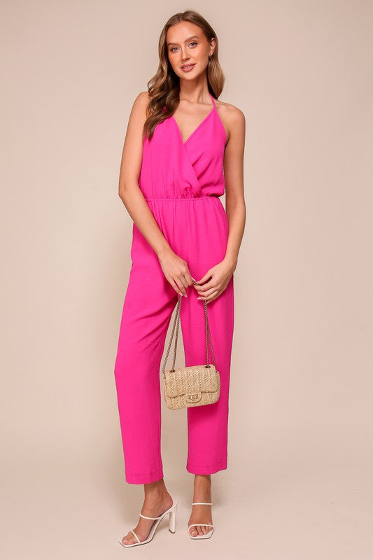 Brooklyn Airflow Halter Surplice Jumpsuit