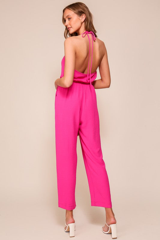 Brooklyn Airflow Halter Surplice Jumpsuit