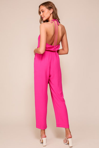 Brooklyn Airflow Halter Surplice Jumpsuit