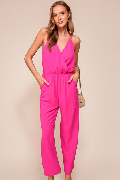 Brooklyn Airflow Halter Surplice Jumpsuit