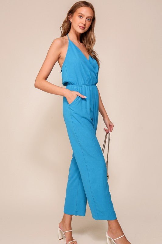 Brooklyn Airflow Halter Surplice Jumpsuit