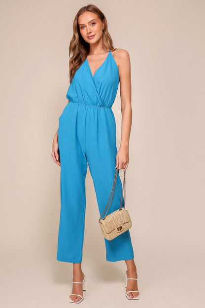 Brooklyn Airflow Halter Surplice Jumpsuit