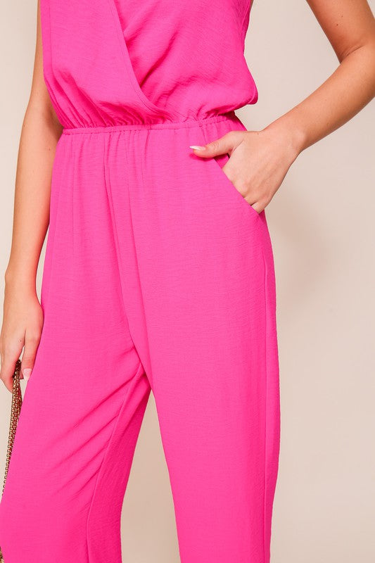 Brooklyn Airflow Halter Surplice Jumpsuit