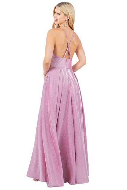 SPARK GLITTER MAXI COCKTAIL DRESS