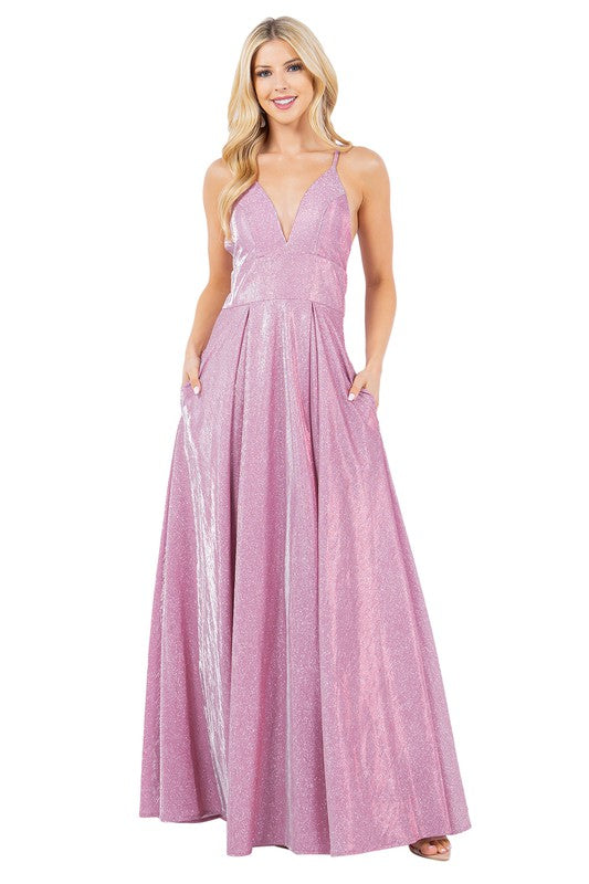 SPARK GLITTER MAXI COCKTAIL DRESS