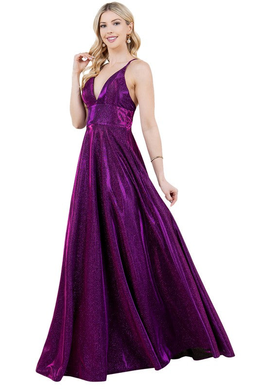 SPARK GLITTER MAXI COCKTAIL DRESS